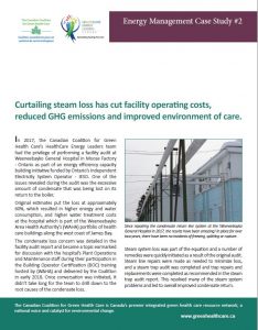 Curtailing steam loss has cut facility operating costs, reduced GHG emissions and improved environment of care.